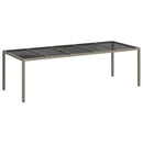 vidaXL Kerti Asztal Szürke 250 x 100 x 75 cm polirattan