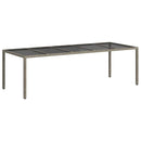 vidaXL Kerti Asztal Szürke 250 x 100 x 75 cm polirattan