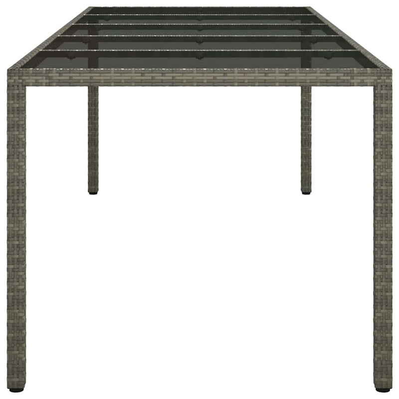 vidaXL Kerti Étkezőasztal Szürke 250 x 100 x 75 cm Poli rattan