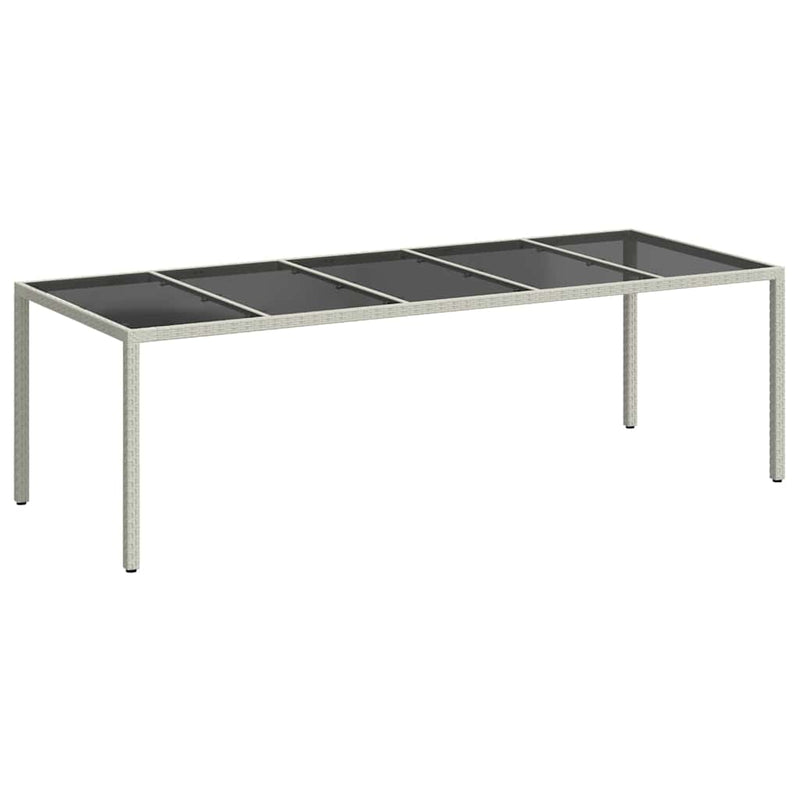 vidaXL fehér polyrattan és edzett üveg kerti asztal 250 x 100 x 75 cm