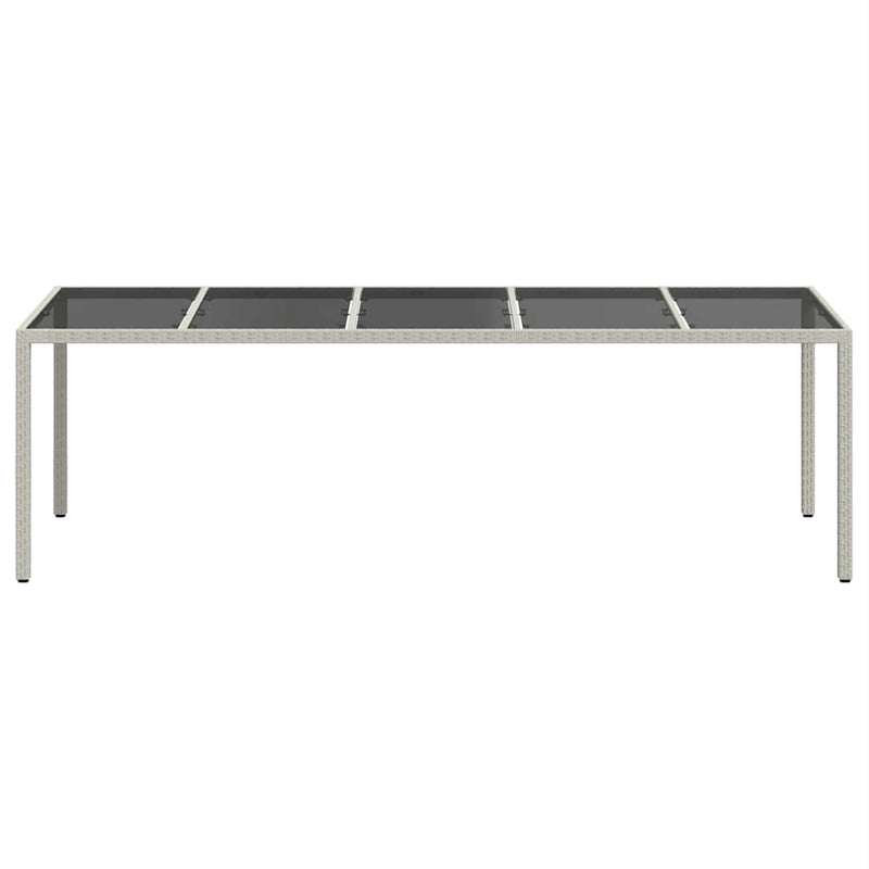 vidaXL fehér polyrattan és edzett üveg kerti asztal 250 x 100 x 75 cm