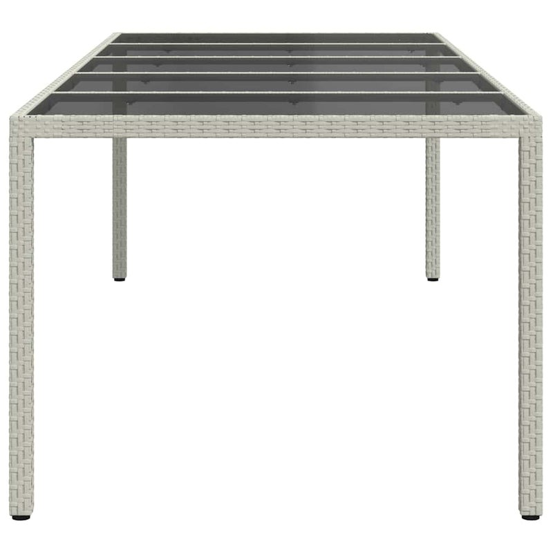 vidaXL fehér polyrattan és edzett üveg kerti asztal 250 x 100 x 75 cm