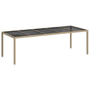vidaXL Kerti Asztal Bézs 250 x 100 x 75 cm polirattan