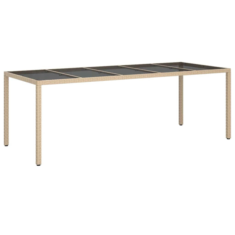 vidaXL Kerti Étkezőasztal Bézs 250 x 100 x 75 cm Poli rattan