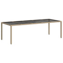 vidaXL Kerti Asztal Bézs 250 x 100 x 75 cm polirattan