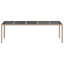 vidaXL Kerti Étkezőasztal Bézs 250 x 100 x 75 cm Poli rattan