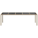 vidaXL Kerti Asztal Bézs 250 x 100 x 75 cm polirattan