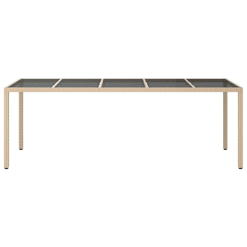 vidaXL Kerti Étkezőasztal Bézs 250 x 100 x 75 cm Poli rattan