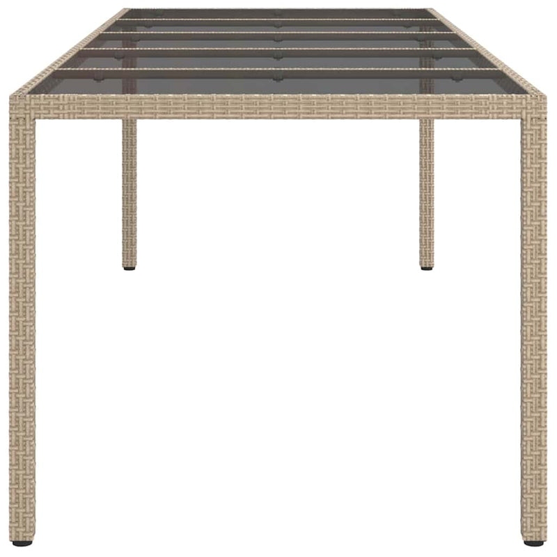 vidaXL Kerti Étkezőasztal Bézs 250 x 100 x 75 cm Poli rattan