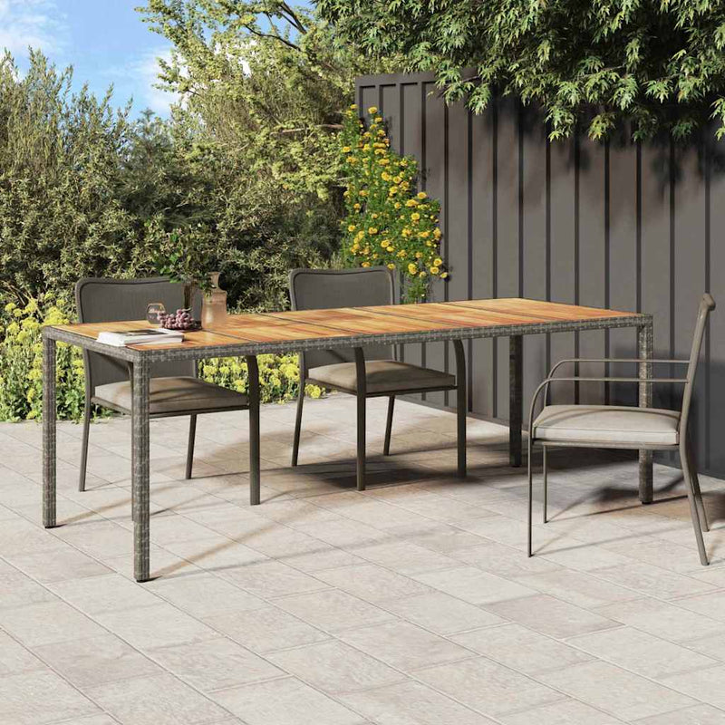 vidaXL Kerti Étkezőasztal Szürke 250 x 100 x 75 cm Poli rattan