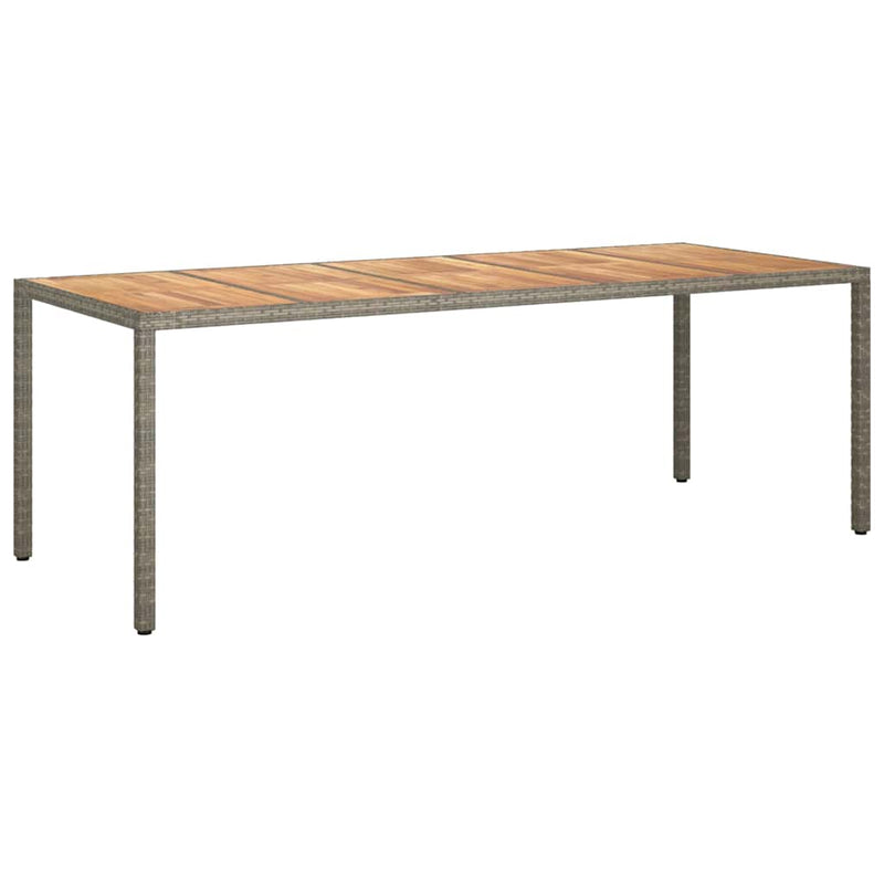 vidaXL Kerti Étkezőasztal Szürke 250 x 100 x 75 cm Poli rattan