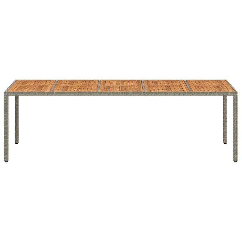 vidaXL Kerti Étkezőasztal Szürke 250 x 100 x 75 cm Poli rattan