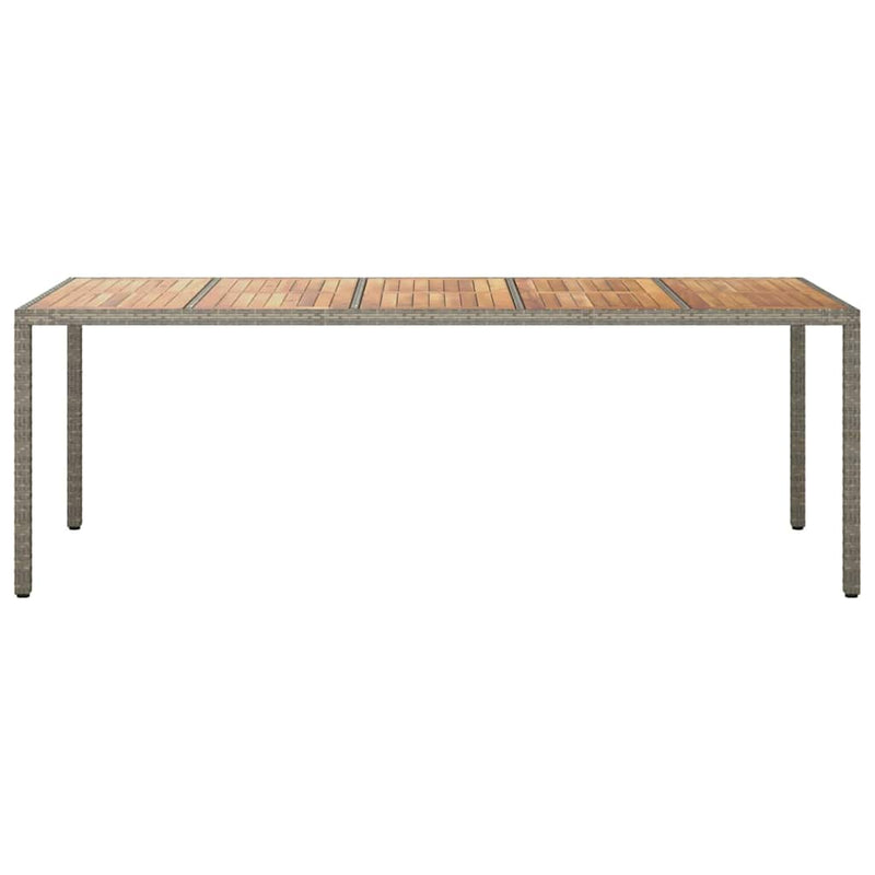 vidaXL Kerti Étkezőasztal Szürke 250 x 100 x 75 cm Poli rattan