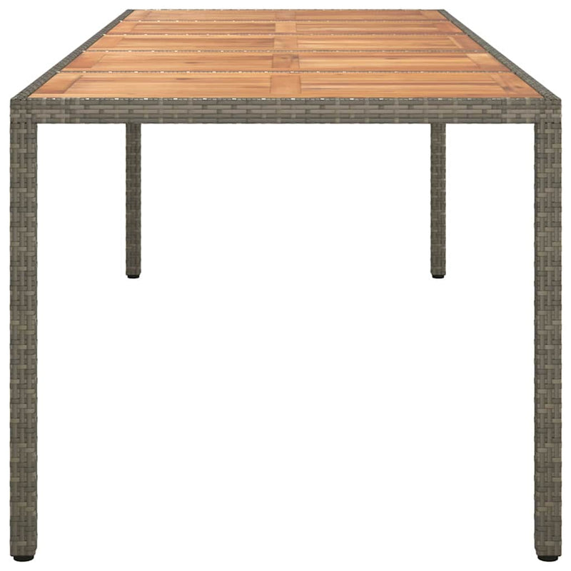 vidaXL Kerti Étkezőasztal Szürke 250 x 100 x 75 cm Poli rattan
