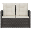 vidaXL fekete polyrattan kerti pad párnákkal 105 cm