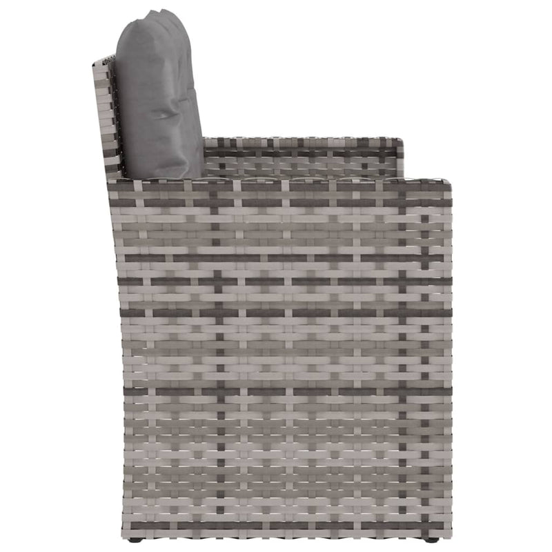vidaXL szürke polyrattan kerti pad párnákkal 105 cm
