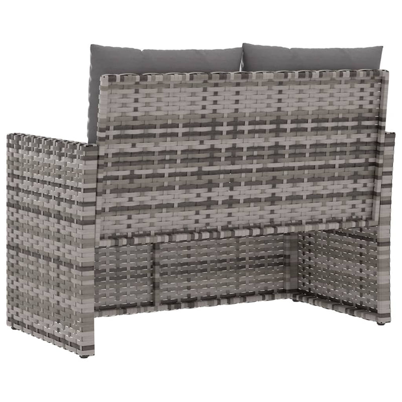vidaXL szürke polyrattan kerti pad párnákkal 105 cm