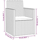 vidaXL fekete polyrattan kerti fotel párnával