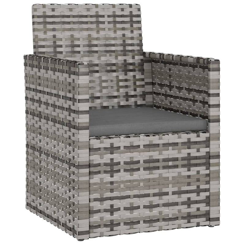 vidaXL szürke polyrattan kerti fotel párnával