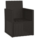 vidaXL fekete polyrattan kerti fotel párnákkal