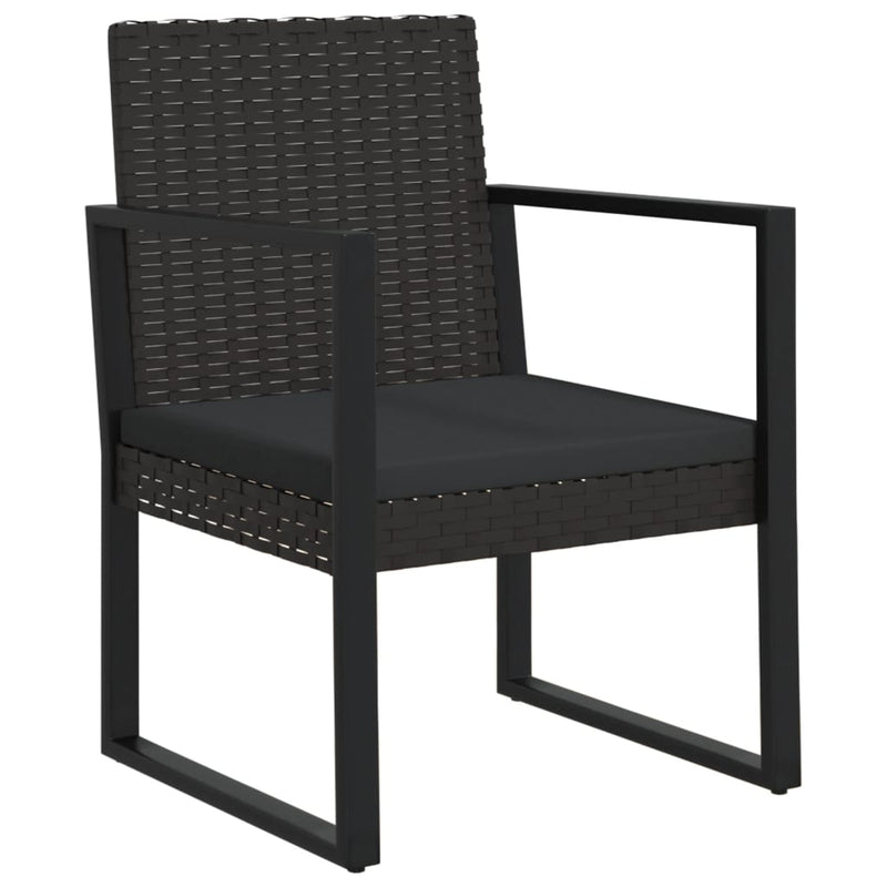 vidaXL fekete polyrattan kerti fotel párnával