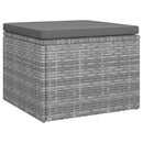 vidaXL 3-személyes szürke polyrattan kanapé tetővel és lábtartóval