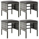 vidaXL 4 db szürke polyrattan kerti lábzsámoly párnákkal