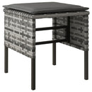 vidaXL 4 db szürke polyrattan kerti lábzsámoly párnákkal