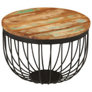 vidaXL tömör újrahasznosított fa és acél dohányzóasztal Ø50 x 35 cm