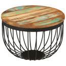 vidaXL tömör újrahasznosított fa és acél dohányzóasztal Ø50 x 35 cm