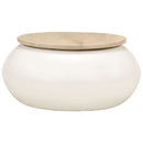 vidaXL fehér tömör mangófa dohányzóasztal 51x51x27 cm