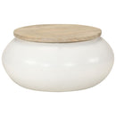 vidaXL fehér tömör mangófa dohányzóasztal 51x51x27 cm