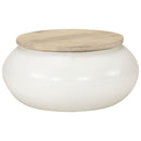 vidaXL fehér tömör mangófa dohányzóasztal 51x51x27 cm