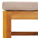 vidaXL tömör akácfa kerti lábtartó tópszínű párnával