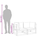 vidaXL 2 db tömör akácfa elemes sarokkanapé világosszürke párnákkal