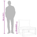 vidaXL tömör akácfa kerti középső kanapé világosszürke párnákkal