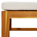 vidaXL tömör akácfa kerti lábtartó világosszürke párnával