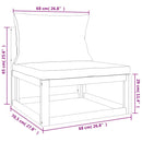 vidaXL 2 részes tömör akácfa kerti kanapégarnitúra párnákkal