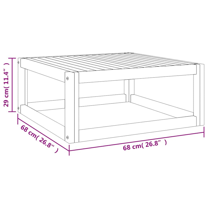 vidaXL tömör akácfa dohányzóasztal 68 x 68 x 29 cm