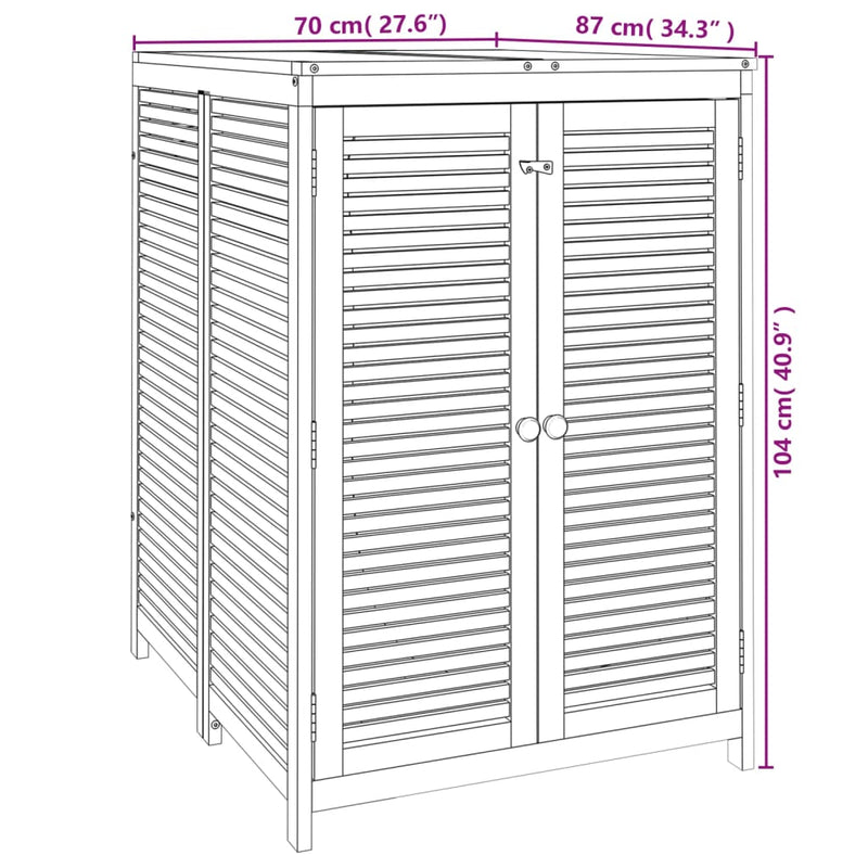vidaXL tömör akácfa kerti tárolóláda 70 x 87 x 104 cm