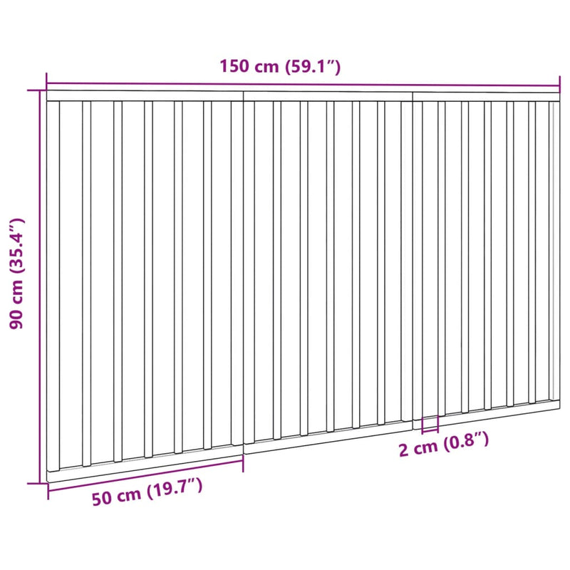 vidaXL nyárfa 3 paneles összecsukható kutyakapu 150 cm