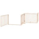 vidaXL nyárfa kutyakapu összecsukható ajtóval, 4 panellel, 320 cm