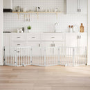 vidaXL fehér nyárfa 6 paneles összecsukható kutyakapu ajtóval 300 cm