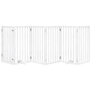 vidaXL fehér, nyárfa kutyakapu összecsukható ajtóval, 6 panellel, 300 cm