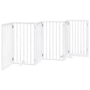 vidaXL fehér, nyárfa kutyakapu összecsukható ajtóval, 6 panellel, 300 cm