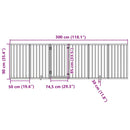 vidaXL fehér, nyárfa kutyakapu összecsukható ajtóval, 6 panellel, 300 cm