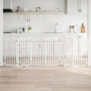 vidaXL fehér, nyárfa kutyakapu összecsukható ajtóval, 6 panellel, 300 cm