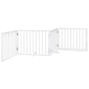 vidaXL fehér nyárfa 4 paneles összecsukható kutyakapu ajtóval 320 cm