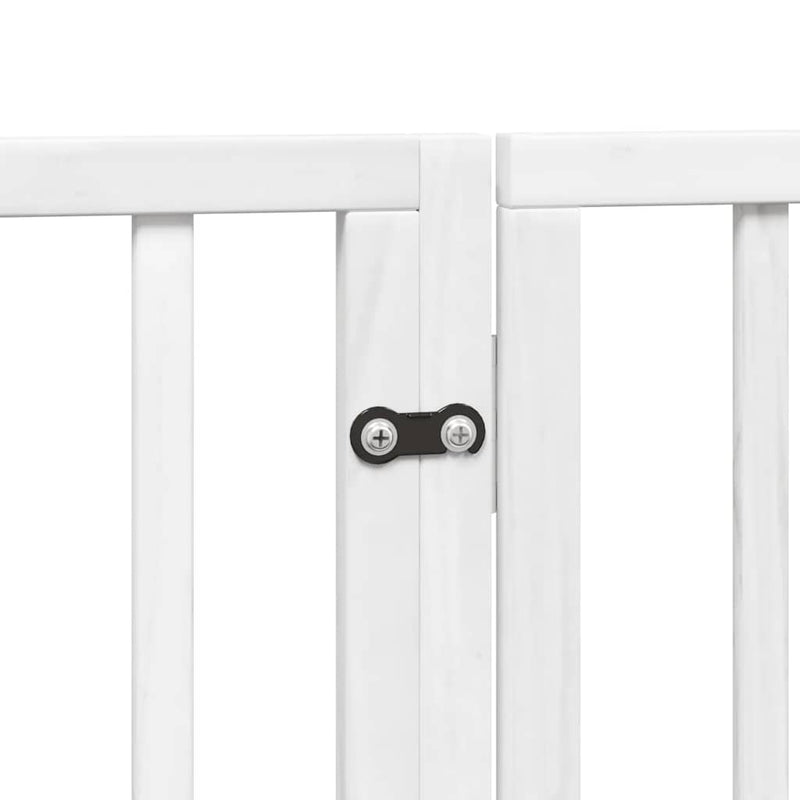 vidaXL fehér nyárfa 4 paneles összecsukható kutyakapu ajtóval 320 cm