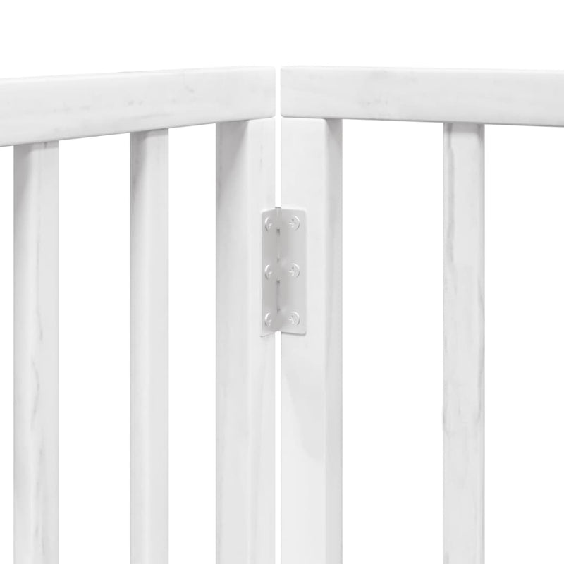 vidaXL fehér nyárfa 4 paneles összecsukható kutyakapu ajtóval 320 cm